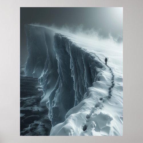 Mysterious Unknown Antarctica Aerial View Poster