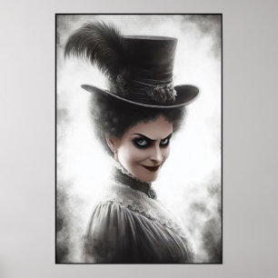 Mysterious Victorian Woman Portrait Art Poster