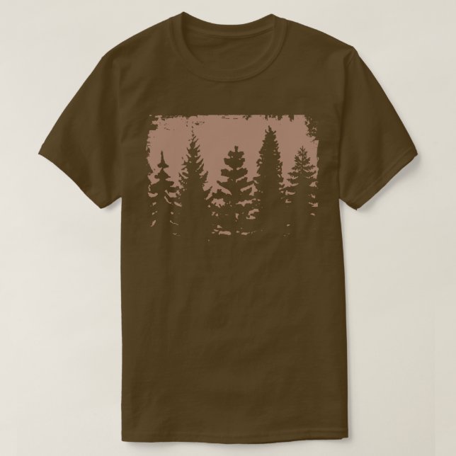 Mysterious Vintage Forest Silhouette T-Shirt (Design Front)