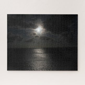 Mysterious white sun in black sky jigsaw puzzle