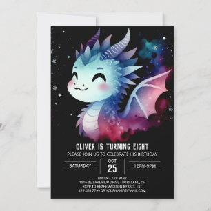 Mysterious Winged Dragon Birthday Invitation