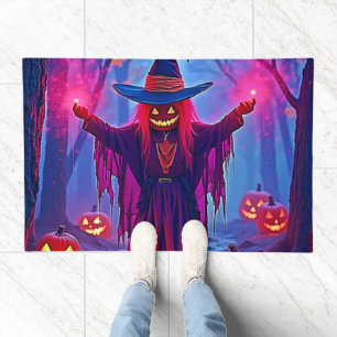 Mysterious Witch in Enchanted Woods Design Doormat