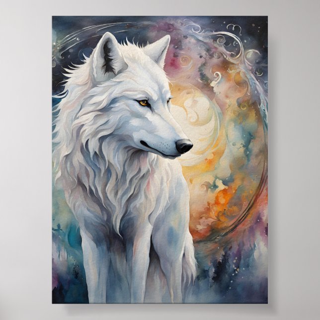 Mysterious Wolf in the Magic of Colors Poster (Front)