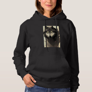 Mysterious Wolf Portrait Animal Fantasy Hoodie