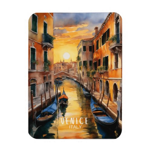 Mysteriously beautiful sunset in Venice Magnet