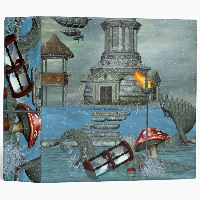 Mystery and Imagination 3D Fantasy SCHOOL OFFICE Binder (Front/Spine)