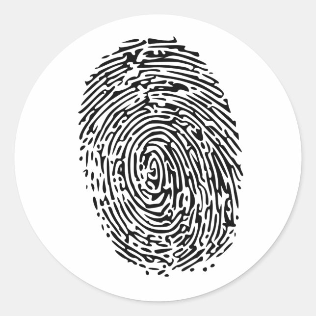 Mystery Black Fingerprint Classic Round Sticker (Front)