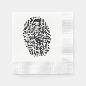 Mystery Black Fingerprint Paper Napkins by Tissling at Zazzle