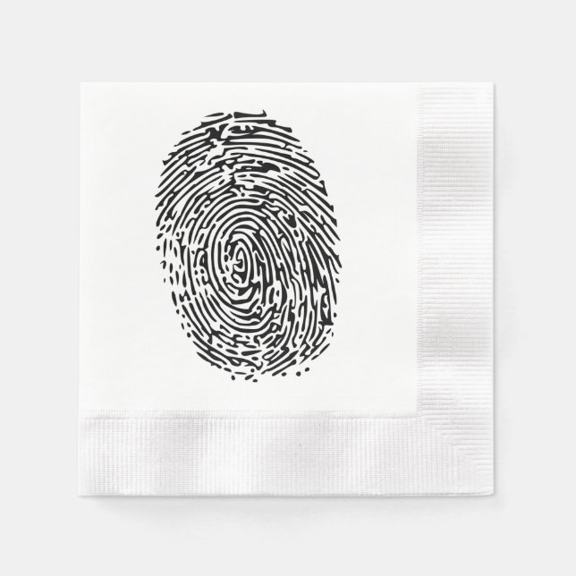 Mystery Black Fingerprint Paper Napkins (Front)