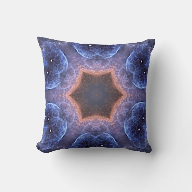 Mystery Blue Catseye Throw Pillow (Front)