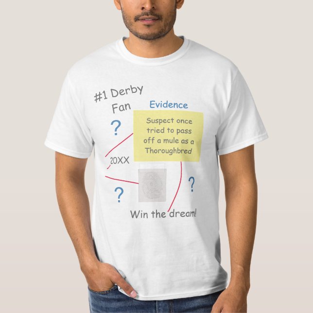 Mystery Crime Solving Evidence Board #1 Derby Fan T-Shirt (Front)