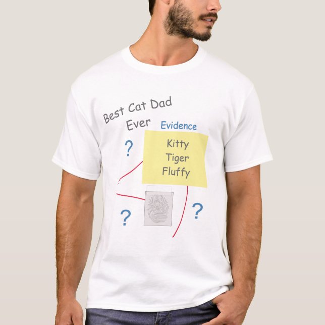 Mystery Crime Solving Evidence Board Best Cat Dad T-Shirt (Front)