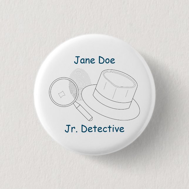 Mystery Crime Solving Evidence Board Button (Front)