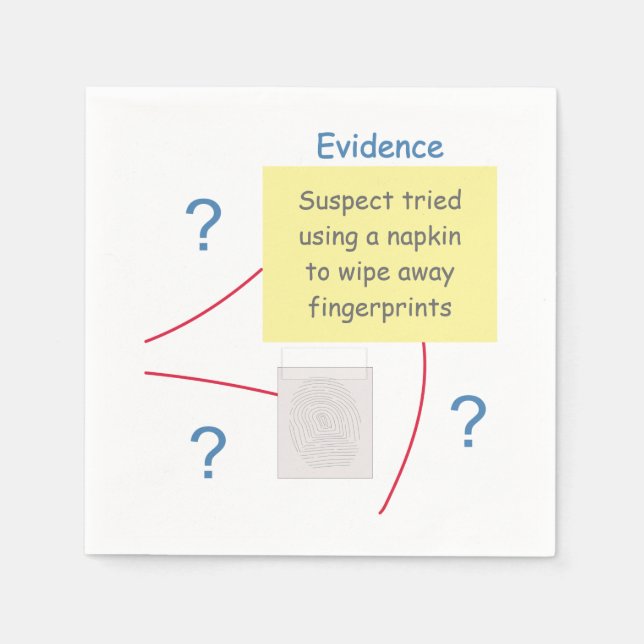 Mystery Crime Solving Evidence Board Napkins (Front)