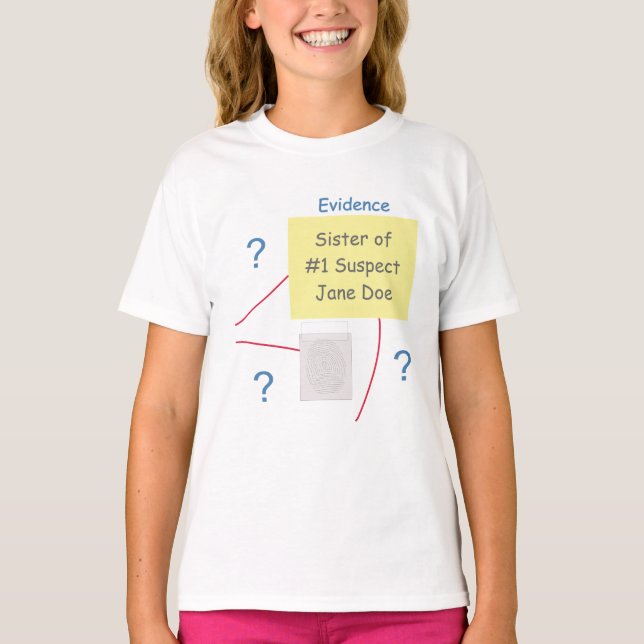 Mystery Crime Solving Evidence Board Sister T-Shirt (Front)