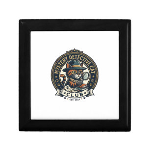 Mystery Detective Cat Cat Graphic Tee Art - Myster Gift Box