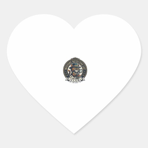 Mystery Detective Cat Cat Graphic Tee Art - Myster Heart Sticker