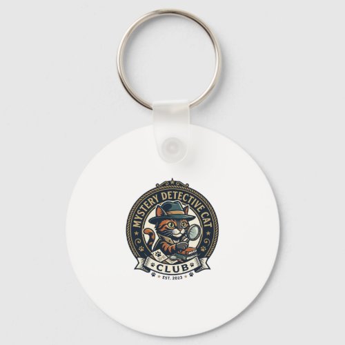 Mystery Detective Cat Cat Graphic Tee Art - Myster Keychain