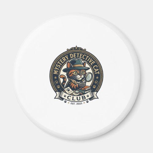 Mystery Detective Cat Cat Graphic Tee Art - Myster Magnet