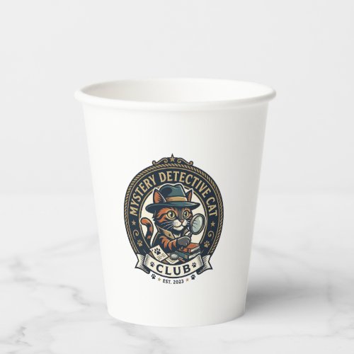 Mystery Detective Cat Cat Graphic Tee Art - Myster Paper Cups