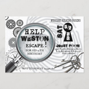 Mystery Escape room Invitation