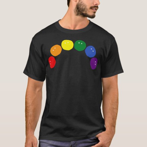 Mystery Faces Rainbow Pride Curve T_Shirt
