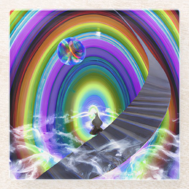 Mystery Figure at the Inter-Dimensional Stargate Glass Coaster (Front)