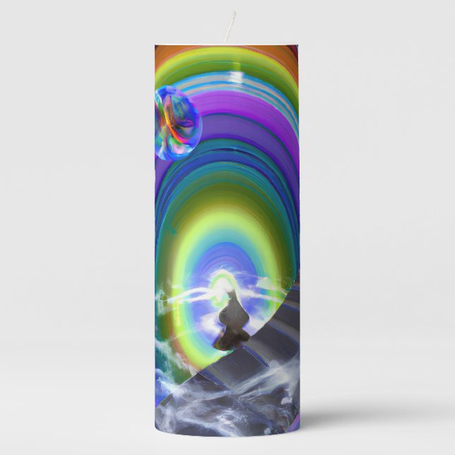 Mystery Figure at the Inter-Dimensional Stargate Pillar Candle (Front)