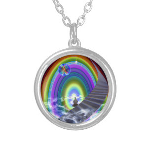 Mystery Figure at the Inter-Dimensional Stargate Silver Plated Necklace
