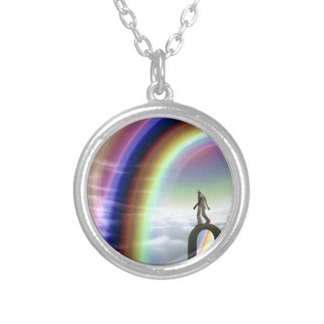 Mystery Figure at the Inter-Dimensional Stargate Silver Plated Necklace (Front)