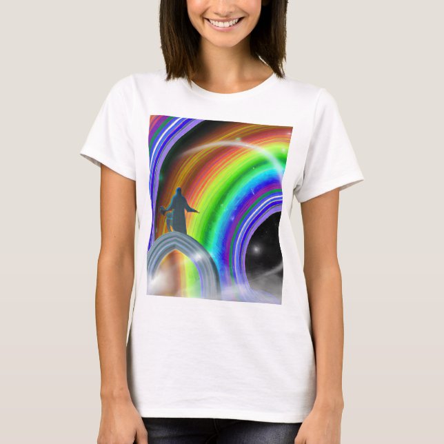 Mystery Figure at the Inter-Dimensional Stargate T-Shirt (Front)