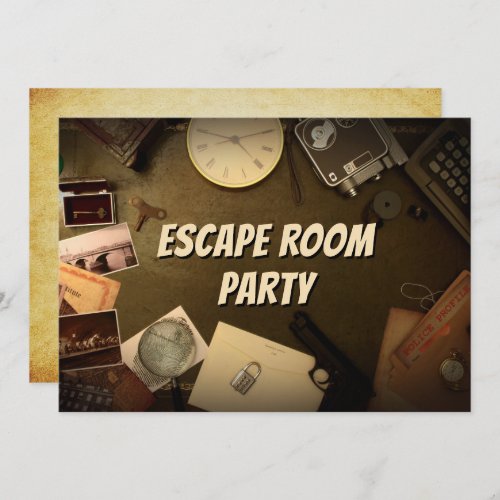 Mystery Game Escape Room Party Birthday Invitation