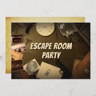 Mystery Game Escape Room Party Birthday Invitation