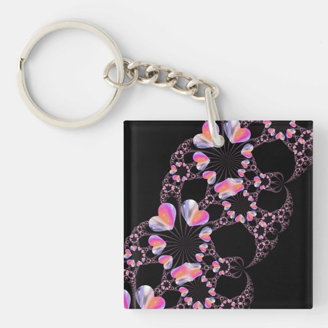 Mystery Heart Fractal Keychain (Front)