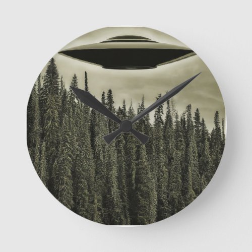 Mystery in the Forest Round Clock