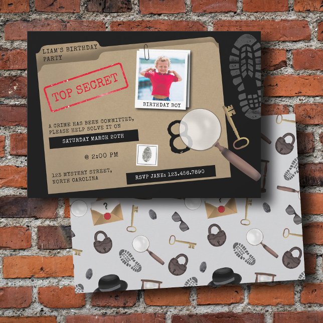 Mystery Kids Secret Agent Spy Detective Birthday Invitation (Mystery Kids Secret Agent Spy Detective Birthday Invitation)