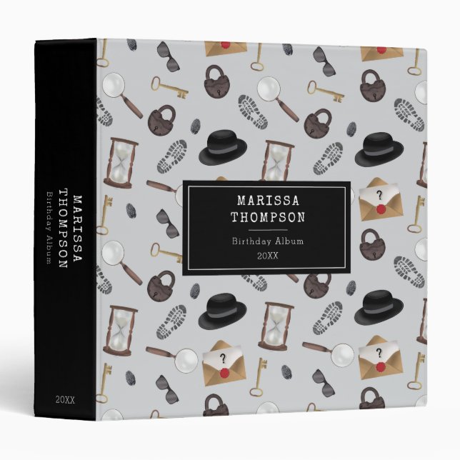 Mystery Kids Secret Agent Spy Detective Theme 3 Ring Binder (Front/Spine)