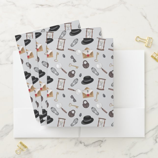 Mystery Kids Secret Agent Spy Detective Theme Pocket Folder (In Situ)