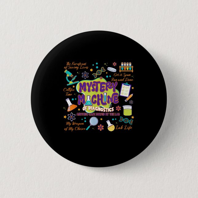 Mystery Machine Of Diagnostics Lab Week 2025 Med L Button (Front)