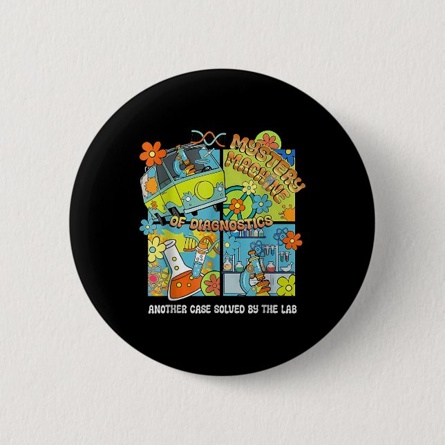 Mystery Machine Of Diagnostics Lab Week 2025 Med L Button (Front)