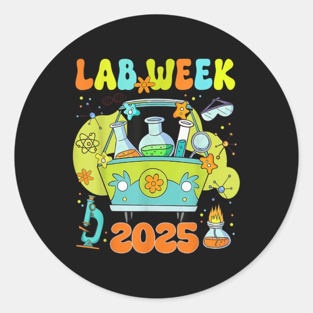 Mystery Machine Of Diagnostics Lab Week 2025 Med L Classic Round Sticker (Front)