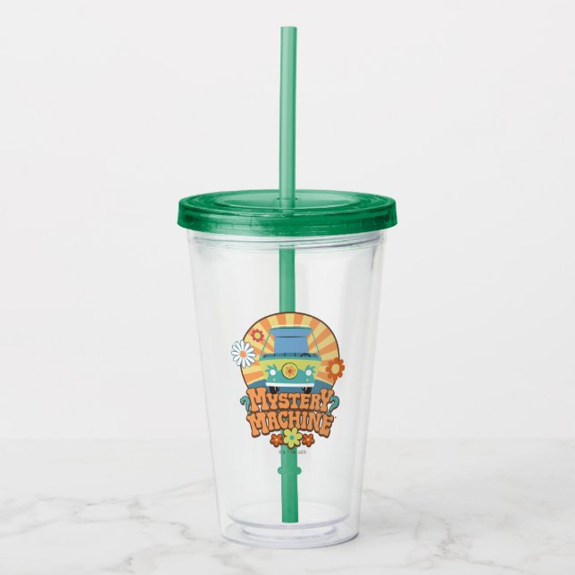 Mystery Machine Van Floral Graphic Acrylic Tumbler (Front)