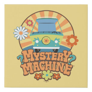 Mystery Machine Van Floral Graphic Faux Canvas Print
