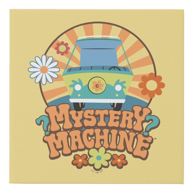 Mystery Machine Van Floral Graphic Faux Canvas Print (Front)
