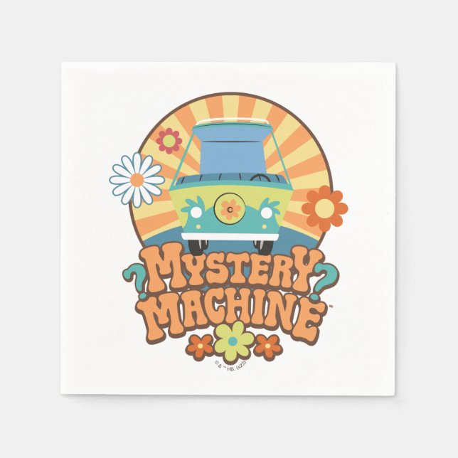 Mystery Machine Van Floral Graphic Napkins (Front)
