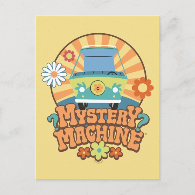 Mystery Machine Van Floral Graphic Postcard (Front)