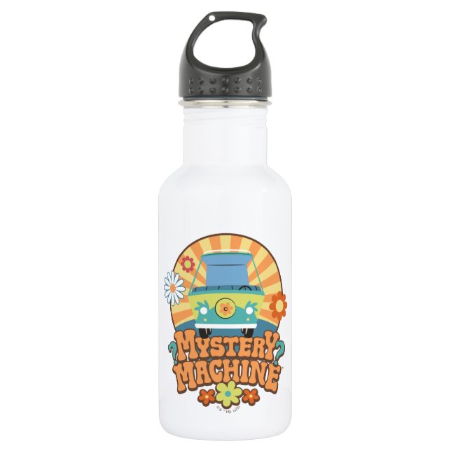 Mystery Machine Van Floral Graphic Stainless Steel Water Bottle (Front)