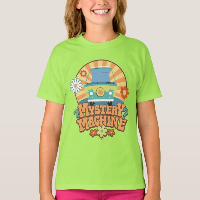 Mystery Machine Van Floral Graphic T-Shirt (Front)