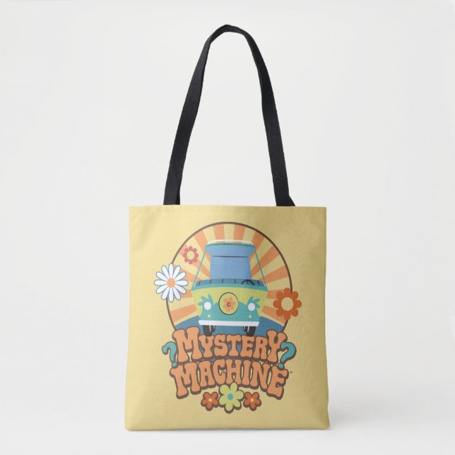 Mystery Machine Van Floral Graphic Tote Bag (Front)
