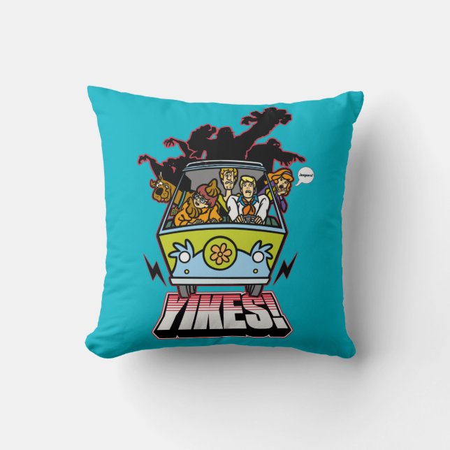 Mystery Machine "Yikes!" Graphic Throw Pillow (Front)